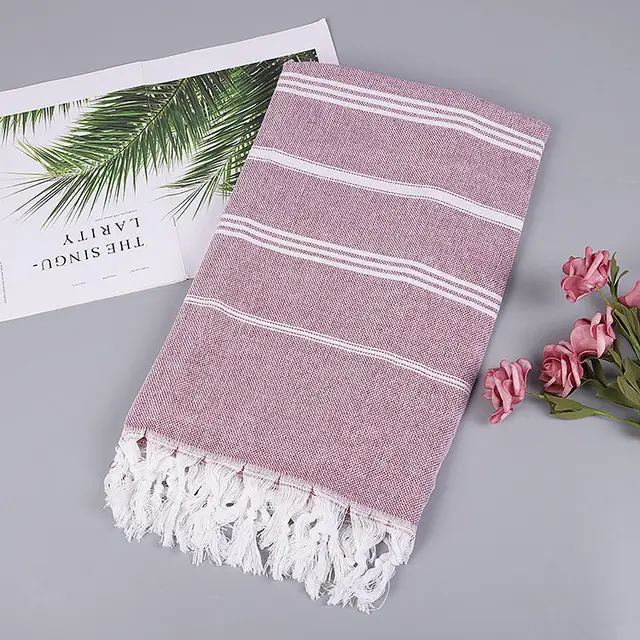 Striped Cotton Turkish Bath Towel Camping Beach Fitness Blanket J - Shop at LoveMi