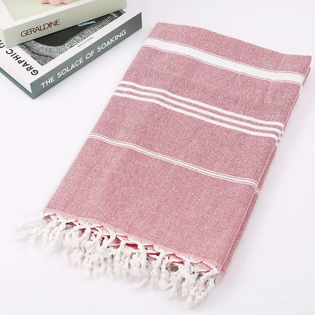 Striped Cotton Turkish Bath Towel Camping Beach Fitness Blanket Q - Shop at LoveMi