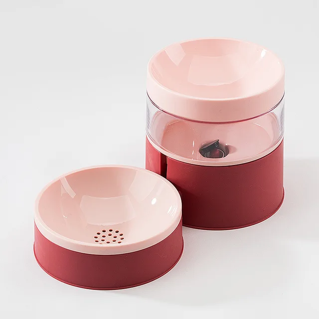 Anti tipping Dog Bowl, Cat Food Bowl, Rice Bowl, Water Bowl, Double Bowl, Cat Supplies Begonia Red - Shop at LoveMi