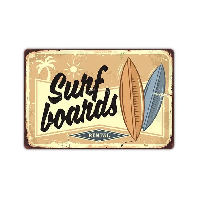 Surf Beach Restaurant Background Wall Decoration Tin Painting 15Style - Shop at LoveMi
