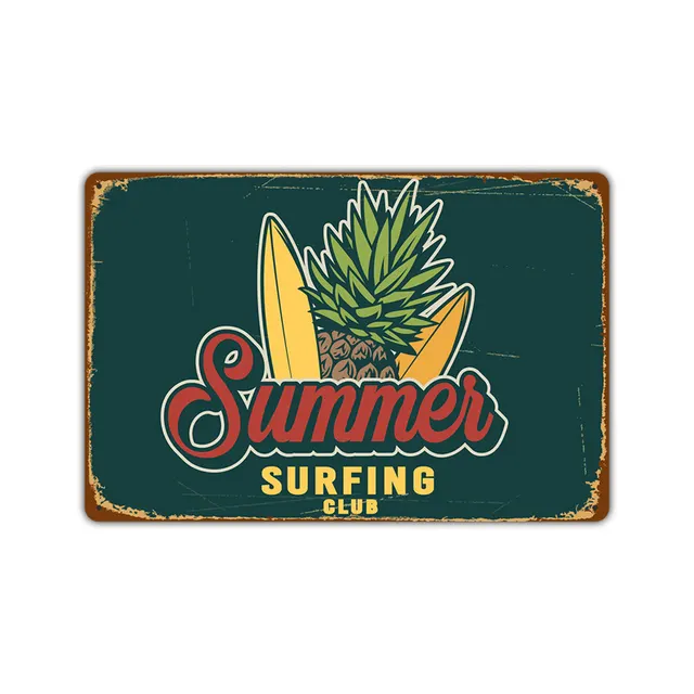 Surf Beach Restaurant Background Wall Decoration Tin Painting 29Style - Shop at LoveMi