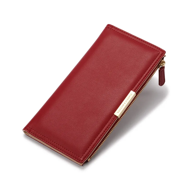 Wallet Women'S Korean Version Long Wallet Multi Card Zipper Bag Women'S Wallet Handbag Red - Shop at LoveMi