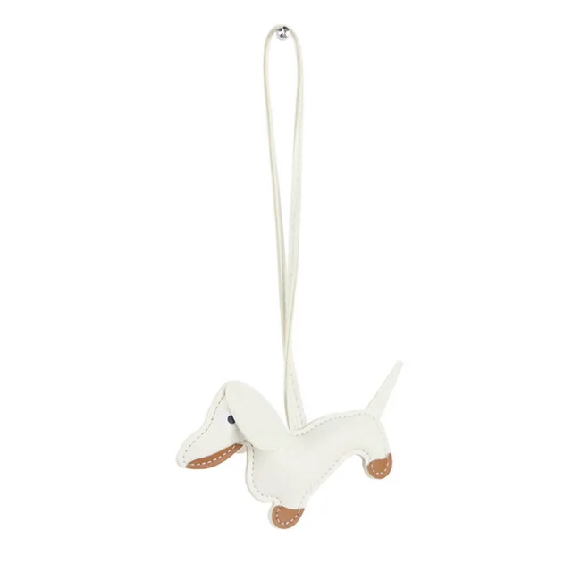 Love Tassel Leather Puppy European And American Trendy Handbag Bag Pendant Decoration Car Ornaments Accessories White - Shop at LoveMi