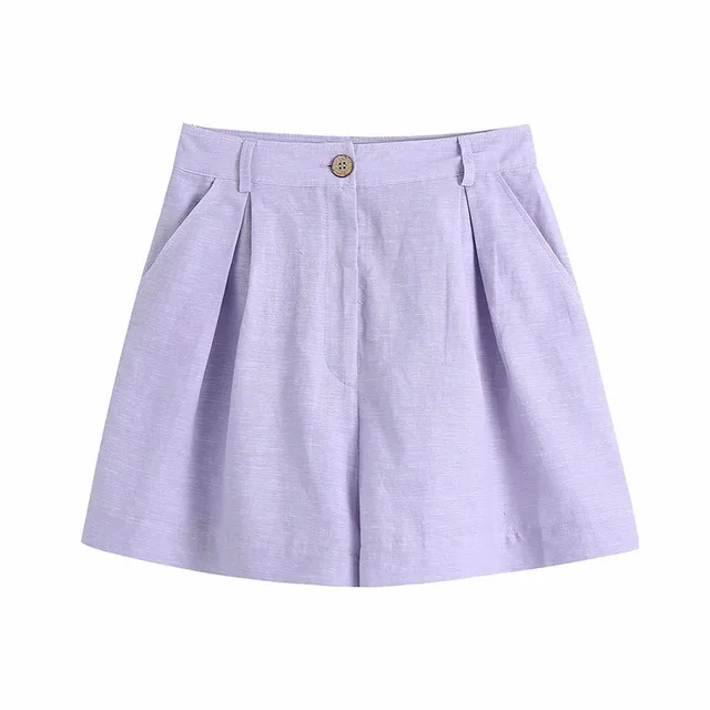Summer New Women's Clothing European And American Style Wooden Button Holiday Shirt Casual Shorts Shorts - Shop at LoveMi