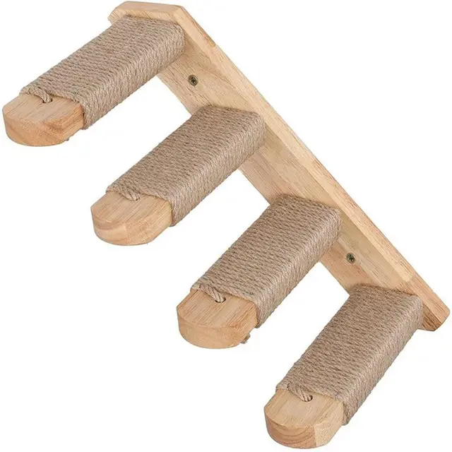 Cat Wooden Wall Hanging Ladder Pine Springboard Stairs Cat Toy Multi layer 4Th Order On The Right - Shop at LoveMi