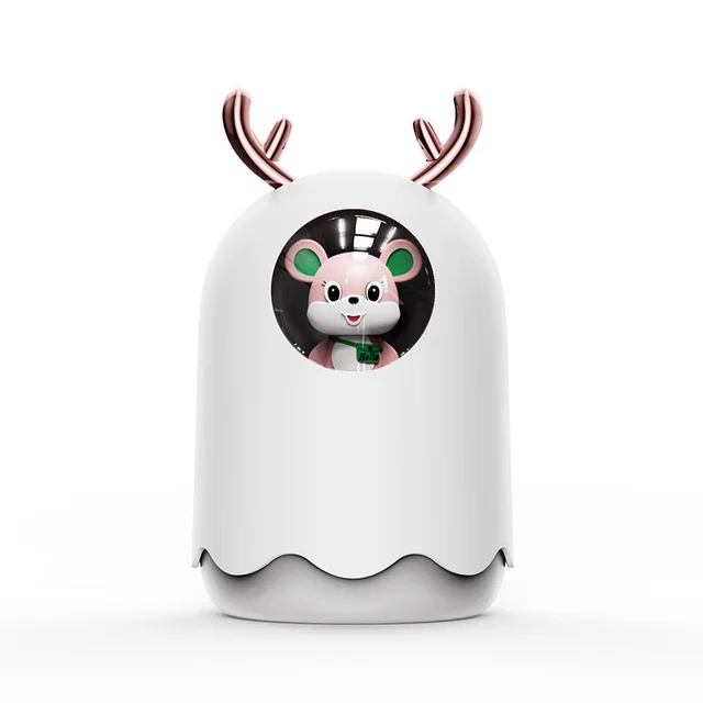 TAESANO Portable Desktop Cute Ultrasonic UV Cool Mist Water Mini Air Humidifier Machine With Lamp For Home Room Office White - Shop at LoveMi