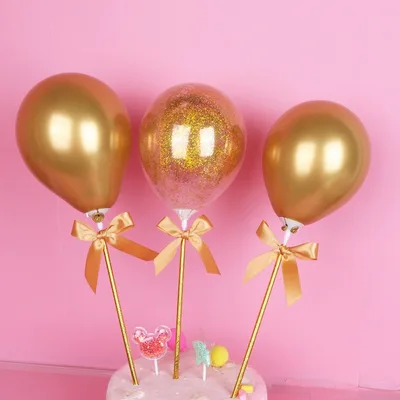 Three Sticks Of Bright Vermicelli With Three color Balloons, Cake Baking Decoration Yellow - Shop at LoveMi