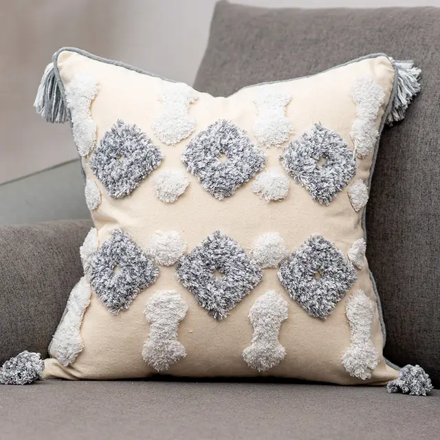 Flow Sofa Throw Pillow Chair Cushion Lumbar Pillow Tassel Moroccan Office Cushion Pillow C - Shop at LoveMi