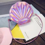Fashion Brand Design Laser Sweet Shell Chain Shoulder Bag Clutch Bag Girl'S Messenger Handbag Flap - Pink