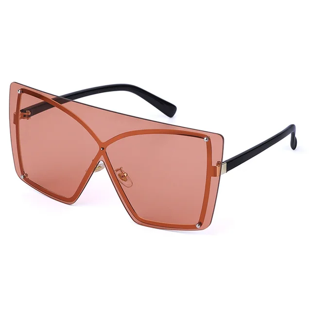 Fashion Oversized Sunglasses Women Rimless Square Sun Pink - Shop at LoveMi