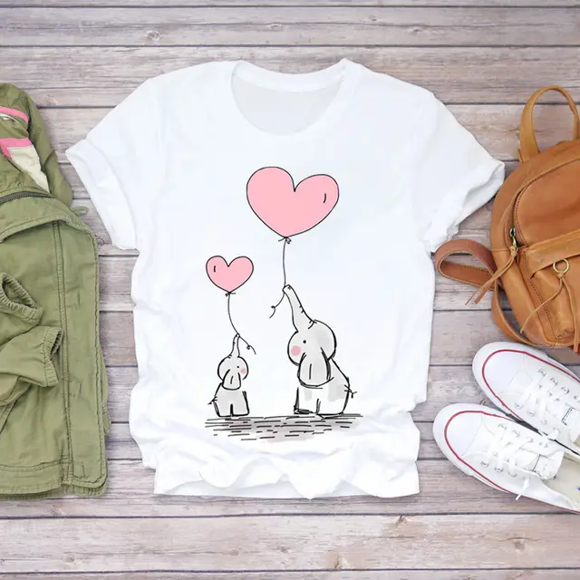 Plant Flower Pattern Printed T Shirt Modal Wildflower Short Sleeve - Shop at LoveMi