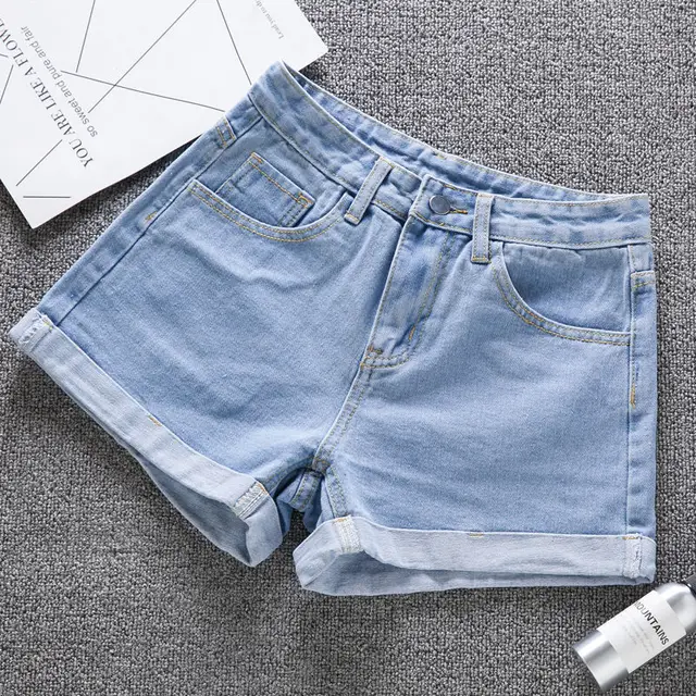 Denim Shorts Women's Summer Korean Version Of Loose Wide Legged Wild Thin High Waisted Hot Pants Light Blue - Shop at LoveMi