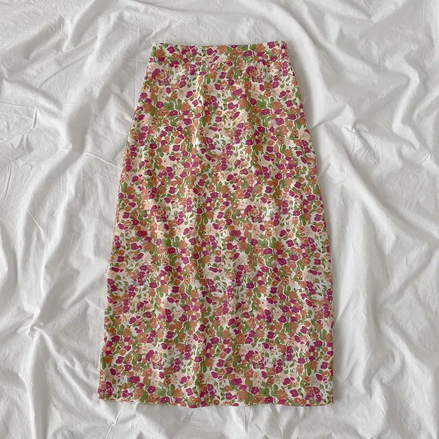 New Women'S Korean Style Salt And Sweet Super Fire Short Sleeved T Shirt Floral High Waist Skirt Pink Skirt - Shop at LoveMi