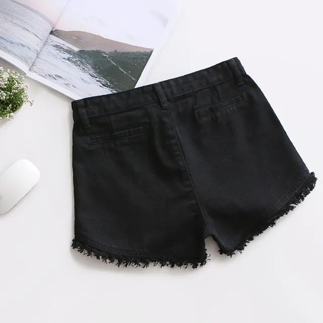 Newsummer Women Short Jeans Ladies Denim Pants Trousers Black - Shop at LoveMi