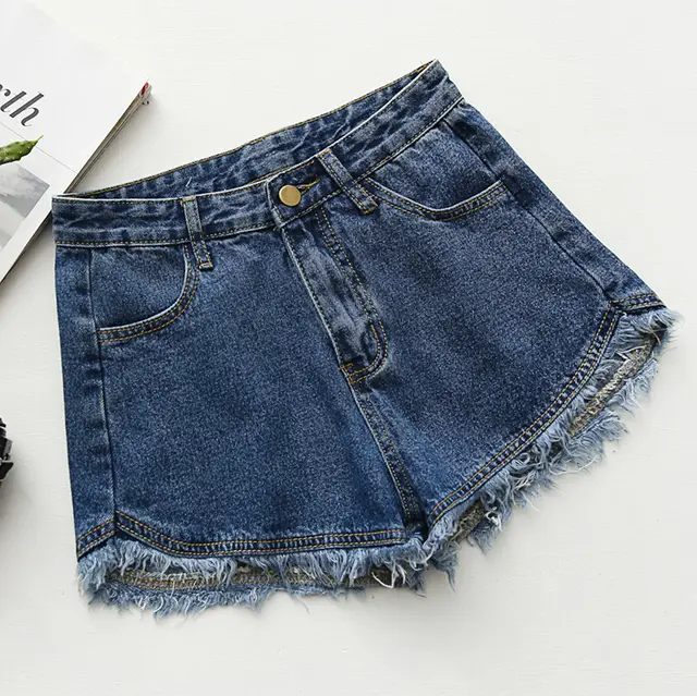 Newsummer Women Short Jeans Ladies Denim Pants Trousers Navy Blue - Shop at LoveMi