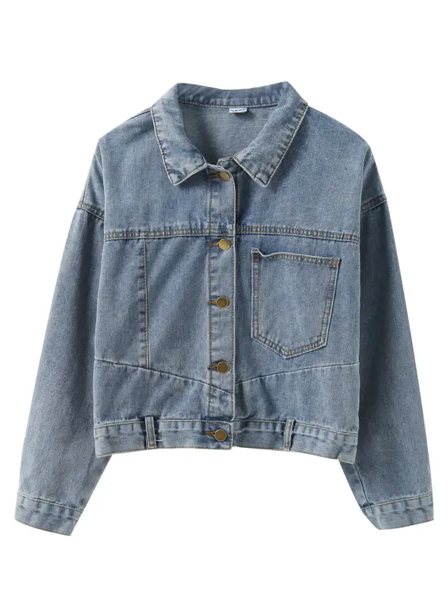Loose All match Tooling Denim Jacket Female Port Style Retro Short Jacket Jacket Trend Blue - Shop at LoveMi