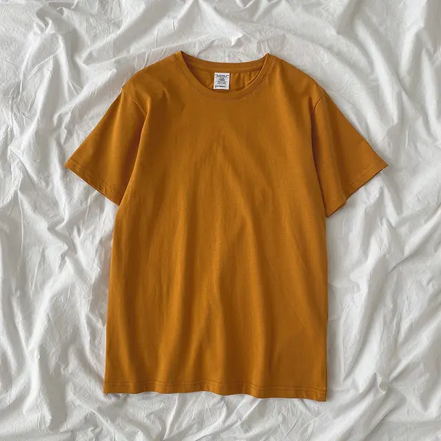 Double Yarn Short Sleeved T Shirt Summer New Style Women's Korean Loose Top Amber - Shop at LoveMi
