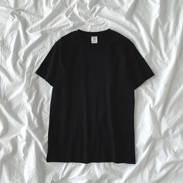 Double Yarn Short Sleeved T Shirt Summer New Style Women's Korean Loose Top Black - Shop at LoveMi