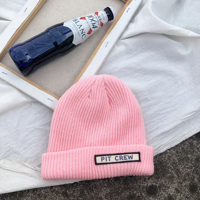 Korean All Match Casual Candy Color Knitted Landlord Hat Pink - Shop at LoveMi