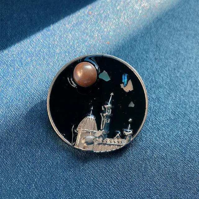 Fashion Vintage Florence Pearl Enamel Brooch Champagne - Shop at LoveMi