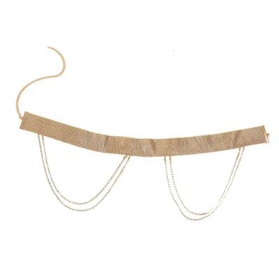 European And American Foreign Trade Jewelry Super Flashing Rhinestone Sexy Low Waist Waist Chain Gold - Shop at LoveMi