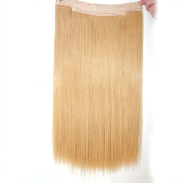 One Piece Wig, Lace Fish Line Hair Curtain, Non Marking Hair Extension Piece Flip In Hair 16Inch - Shop at LoveMi
