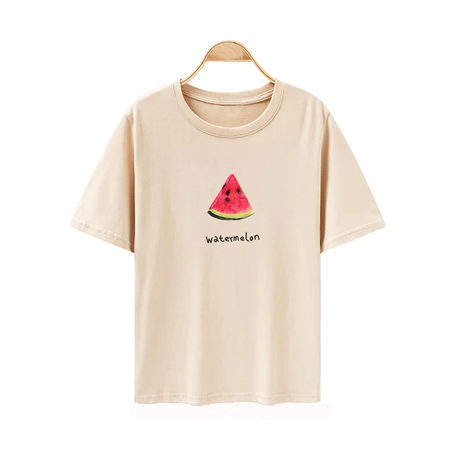 Women's New Loose Fruit Short Sleeved T Shirt Apricot - Shop at LoveMi