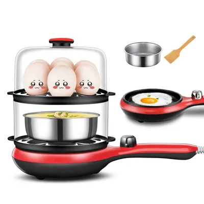 Household Breakfast Machine Stainless Steel Egg Steamer Egg Cooker Omelette Device Small Appliances Gift Gifts Black And Red - Shop at LoveMi