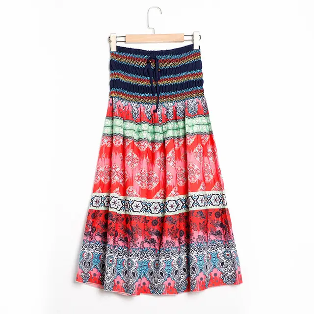 Floral A Line Women'S Maxi Skirt Elastic High Waist Hfc4792Drs - Shop at LoveMi