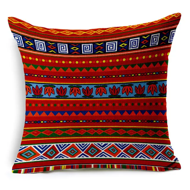 African Ethnic Stripe Bohemian Linen Cotton Hemp Sofa Pillow Car Cushion Soft 3Style - Shop at LoveMi