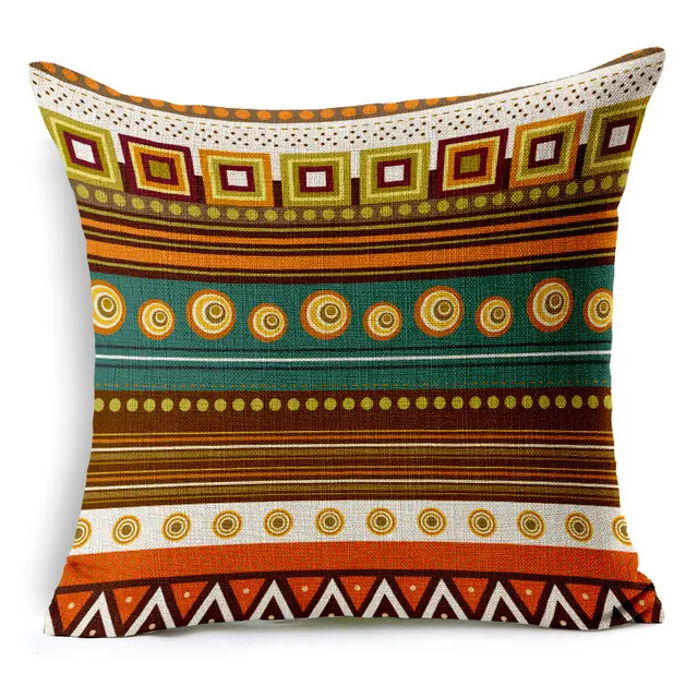 African Ethnic Stripe Bohemian Linen Cotton Hemp Sofa Pillow Car Cushion Soft 5Style - Shop at LoveMi