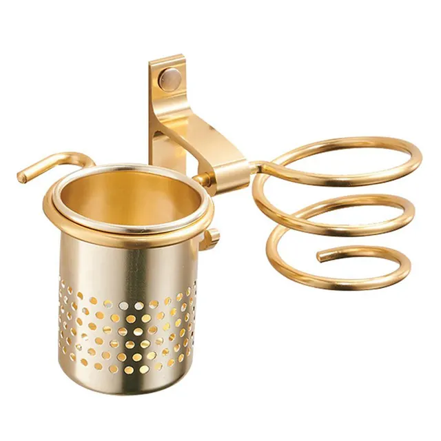 Hair Dryer Air Duct Rack Bathroom Multi Function Non Punching Storage Rack Space Aluminum Hair Dryer Storage Rack Gold - Shop at LoveMi