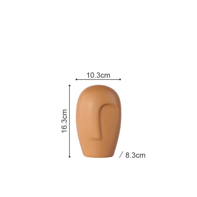 New Creative Nordic Modern Simple Personality Decoration Face Ceramic Vase Home Decorative Small Camel - Shop at LoveMi