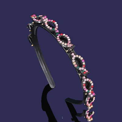 Lazy Braided Hair Snap Button Broken Hairpin Pearl Rhinestone Headband 3Style - Shop at LoveMi