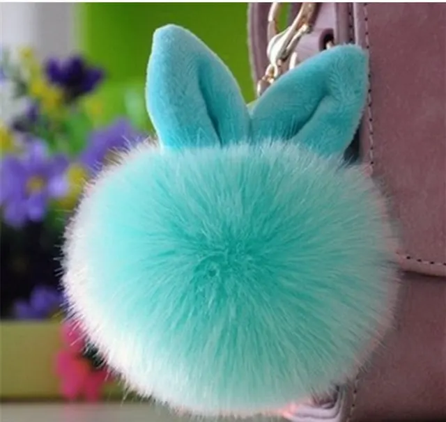 Fur Bag Pendant Plush Keychain Fruit Green - Shop at LoveMi