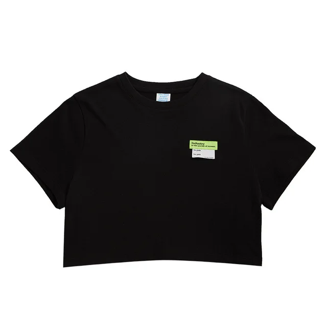 Sweet and Spicy Navel And Waist Short Women's Short Sleeve T shirt Black - Shop at LoveMi