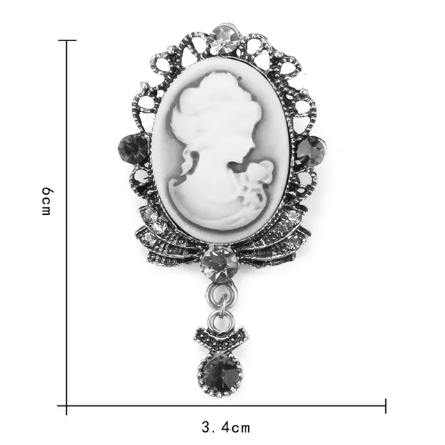 Retro Palace Brooch Female Brooch Female Anti Light European And American Fashion Beauty Head Picture Windbreaker Badge Pin Collar Pin Buckle - Shop at LoveMi