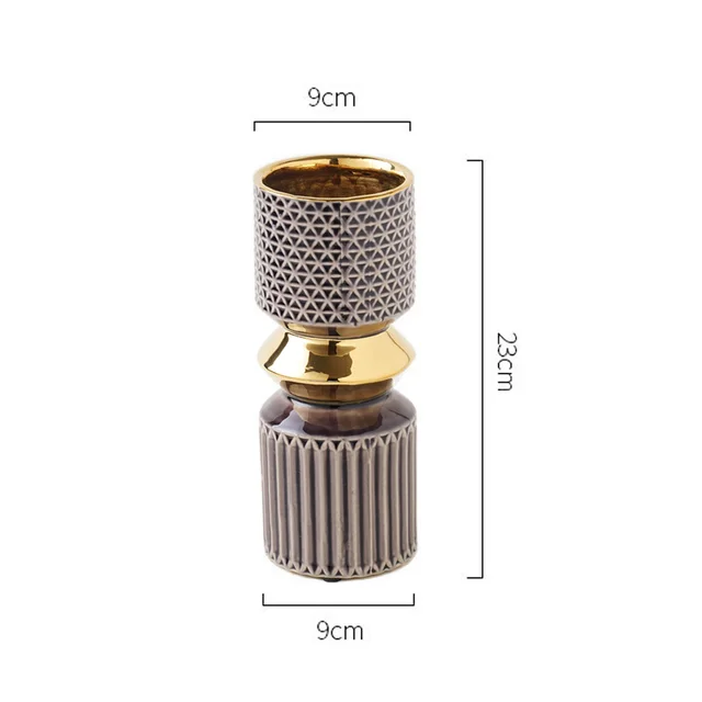 Light Luxury Net Red Vase Embossed Electroplating Process Embossed Dining Table Hotel Bed And Breakfast Nordic Style Soft Decoration Ornaments Pu... Purple - Shop at LoveMi