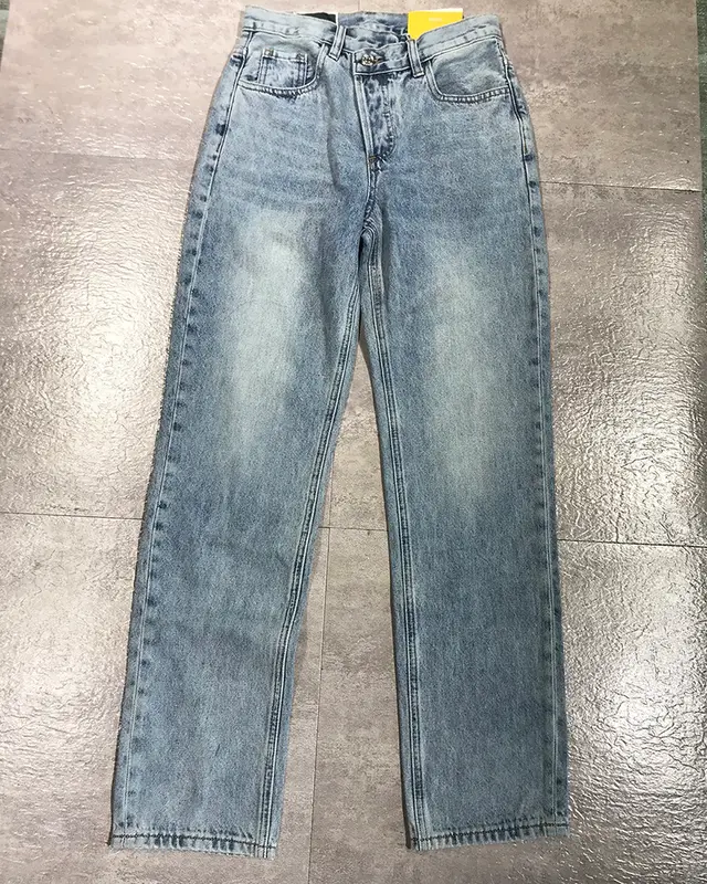 European And American Cross Waist Design Loose And Thin Wide Legged Straight All Match Pile Pants Blue - Shop at LoveMi