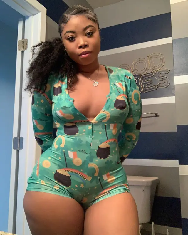 Explosive Element Printing Sexy European And American Plus Size Homewear One piece Pajamas Green - Shop at LoveMi