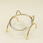 Glass Cat Bowl Double Bowl Protects The Cervical Spine - 1Style