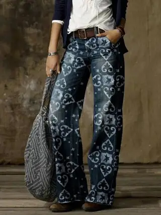 Plus Size Women's Casual Pants Thin Wide Leg Pants - H03908