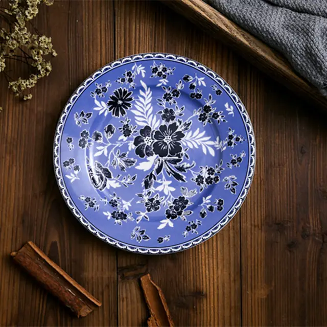 Western style Ceramic Tableware Set Blue And White Western Dishes 10Inch Platter2 - Shop at LoveMi