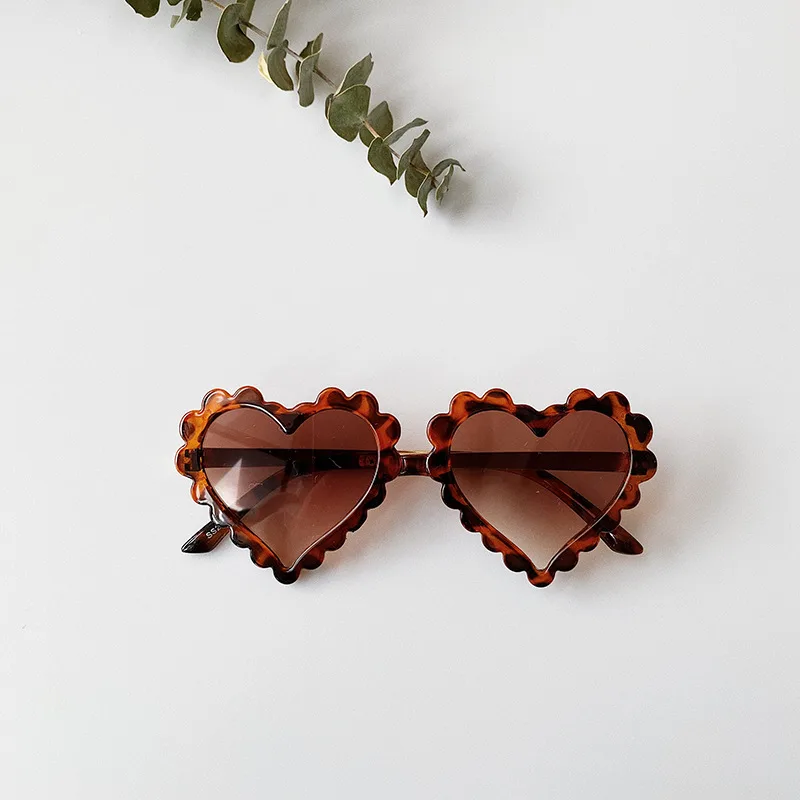 Fashion Cute Heart-shaped Children's Glasses - Leopard Print