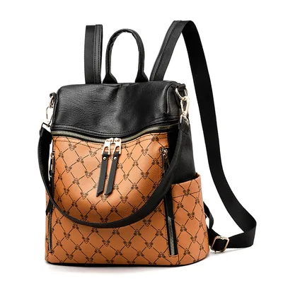 Anti Theft Backpack Women'S Bag, All Match Bag, Fashion College Style Wide Band Single Orange - Shop at LoveMi