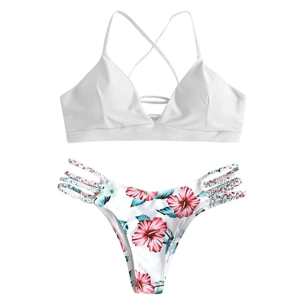 Sexy Braided Bikini Swimsuit White - Shop at LoveMi