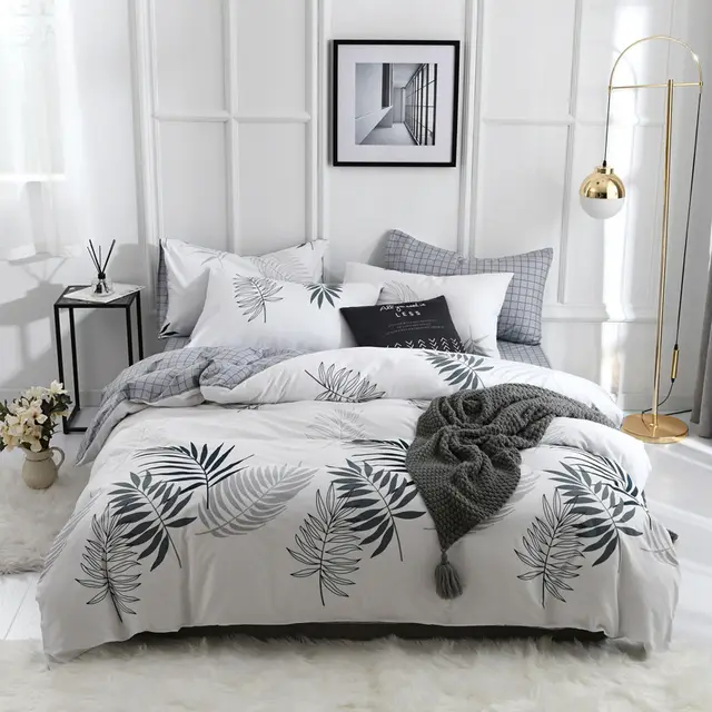 Autumn And Winter Bedding Four Piece Cotton 1.8M Bed Quilt Cover Sheet 1.2M Cotton Student Ye Yu D - Shop at LoveMi