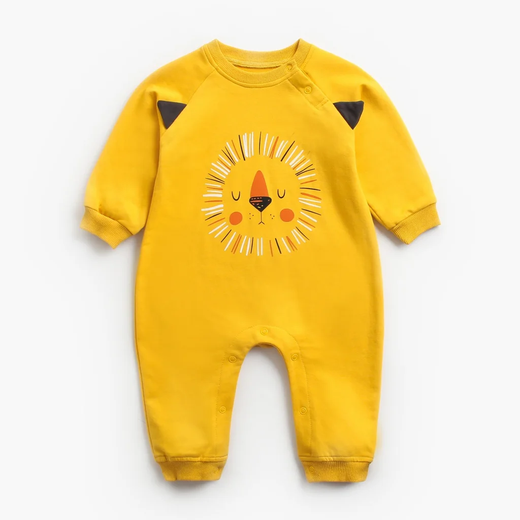 Newborn Baby Clothes Long Sleeve Romper Autumn And Winter - Yellow