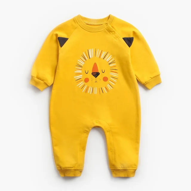 Newborn Baby Clothes Long Sleeve Romper Autumn And Winter Yellow - Shop at LoveMi