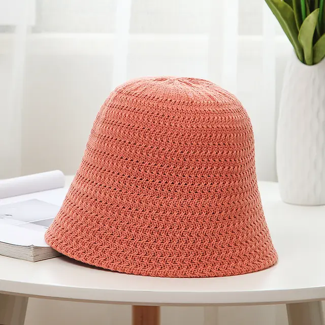 Fisherman Hat Female Net Red Wild Straight Basin Hat Orange - Shop at LoveMi